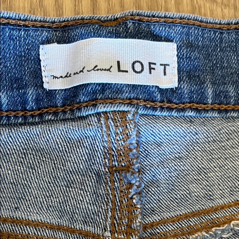 LOFT Women's Frayed Hem Jean Shorts - Picture 2 of 4